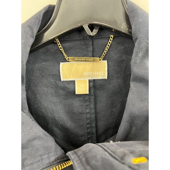 Michael Kors Women's Navy Cotton Jacket Sz. M P-Coat Detroit Jacket - Picture 2 of 12